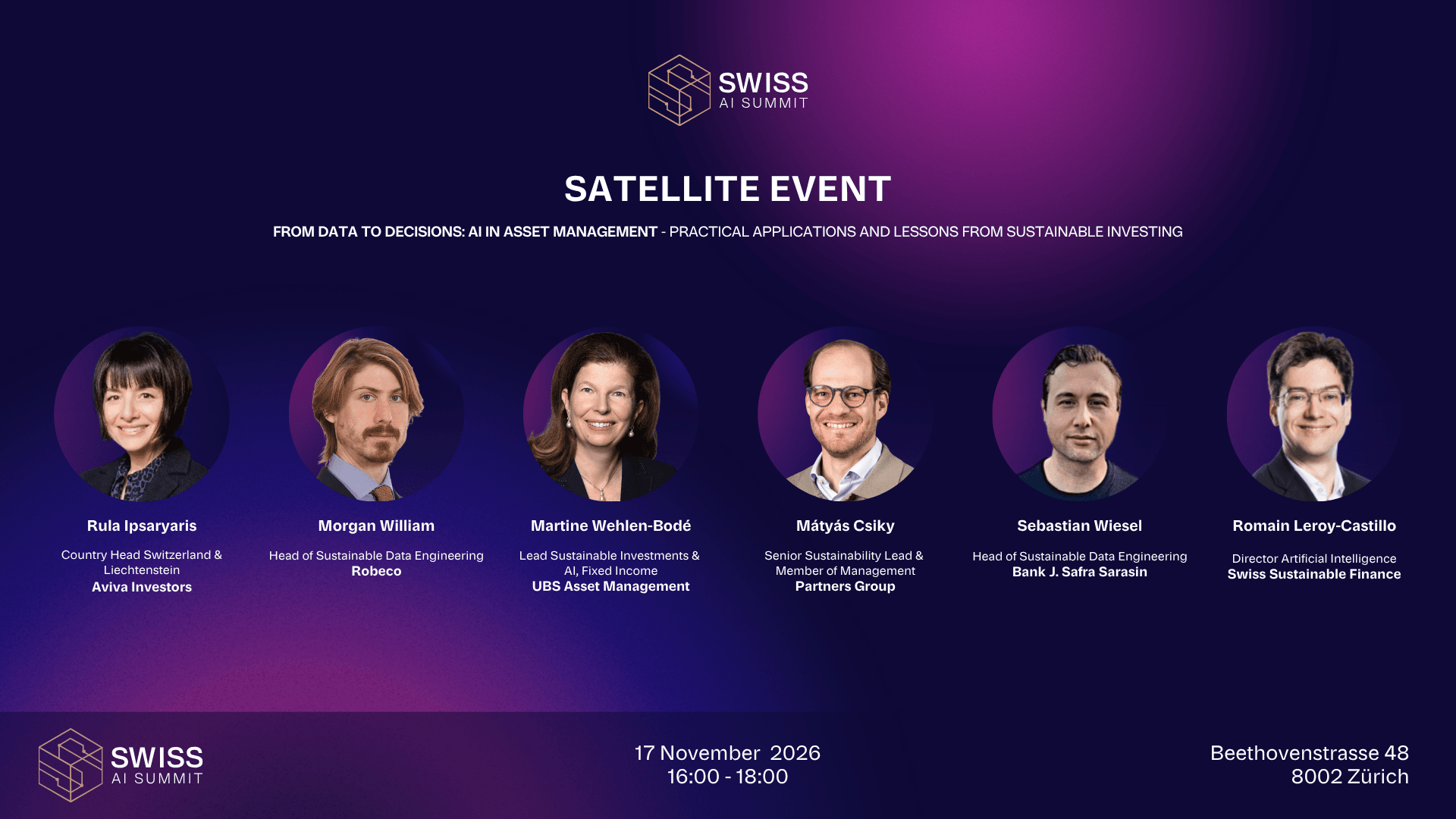 Satellite Event: From Data to Decisions: AI in Asset Management