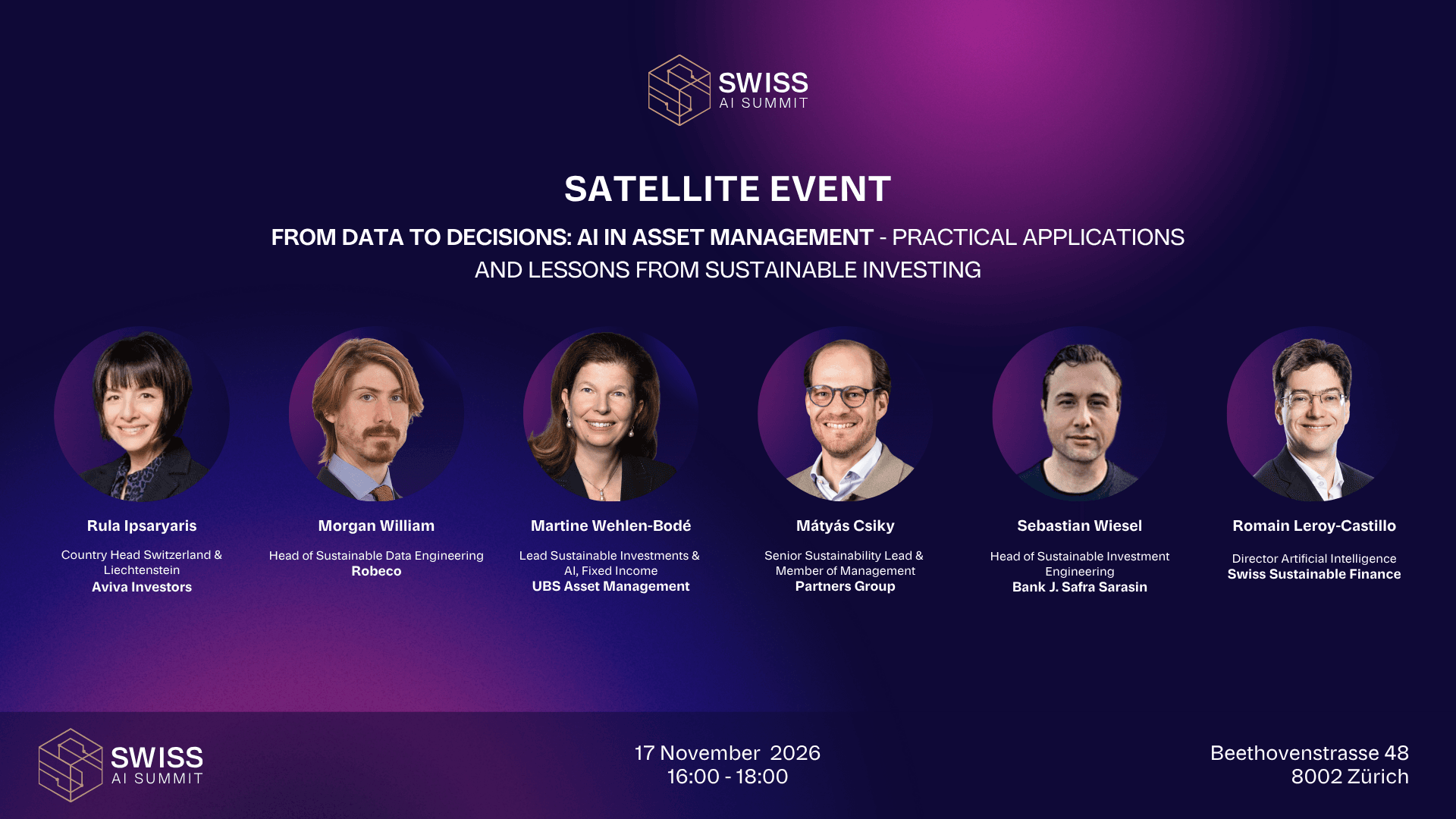 Satellite Event: From Data to Decisions: AI in Asset Management